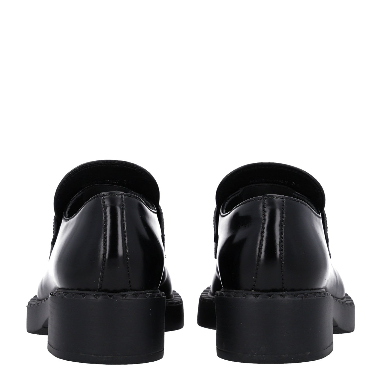 Prada Spazzolato Metal Triangle Logo 50mm Loafers 36 Black 6 of 11