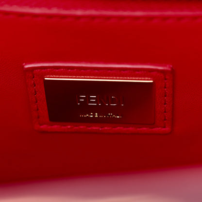 Fendi Vitello Seta Shiny Nappa Vitello Mirror Crystal Monster Eyes Medium Peekaboo Iconic Satchel Amarena Fiamma 7 of 12