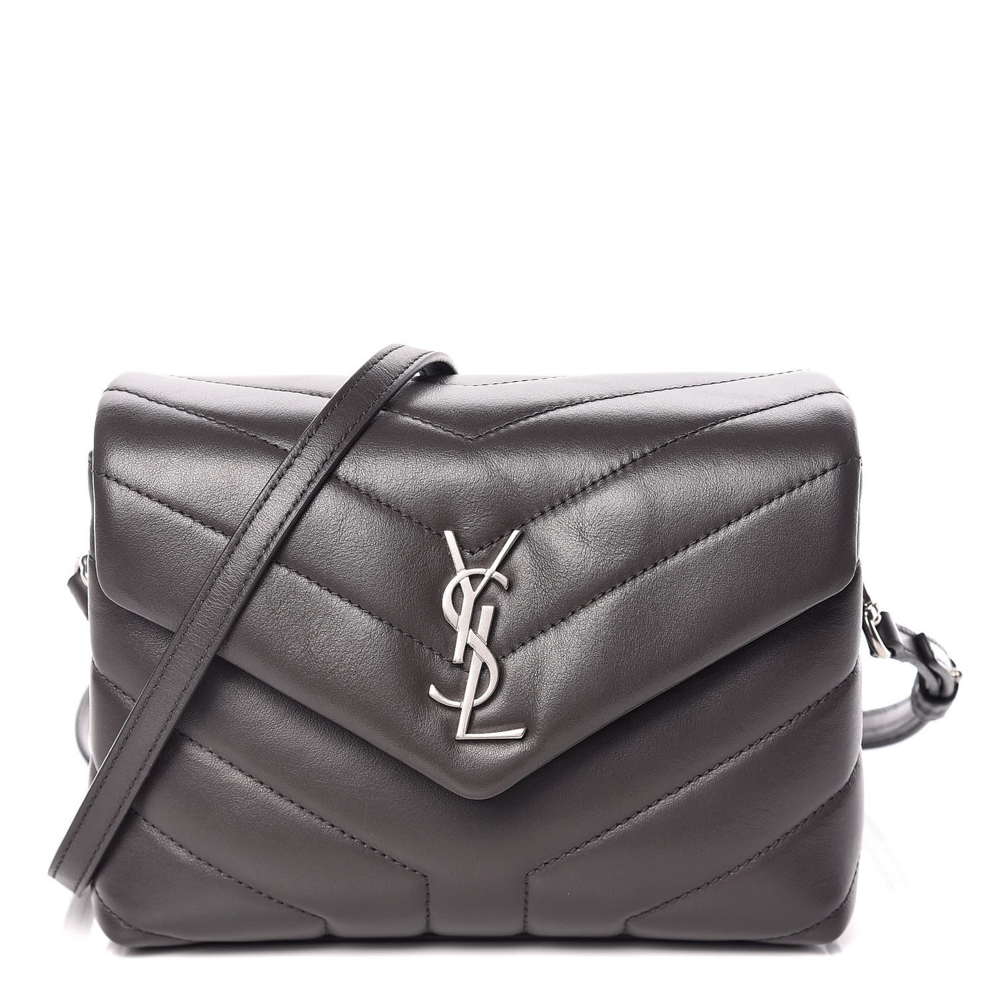 Calfskin Y Quilted Monogram Toy Loulou Crossbody Bag Asphalt