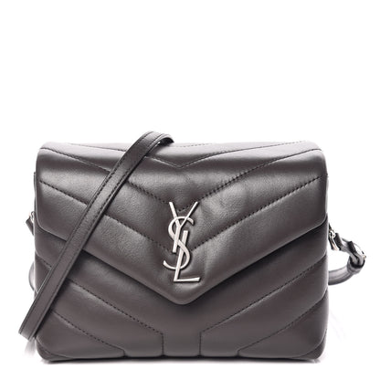 Saint Laurent Calfskin Y Quilted Monogram Toy Loulou Crossbody Bag Asphalt 1 of 12