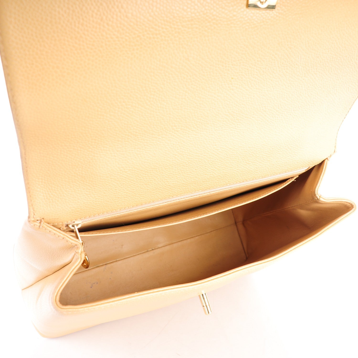 Chanel Caviar Jumbo Kelly Flap Bag Beige 5 of 10