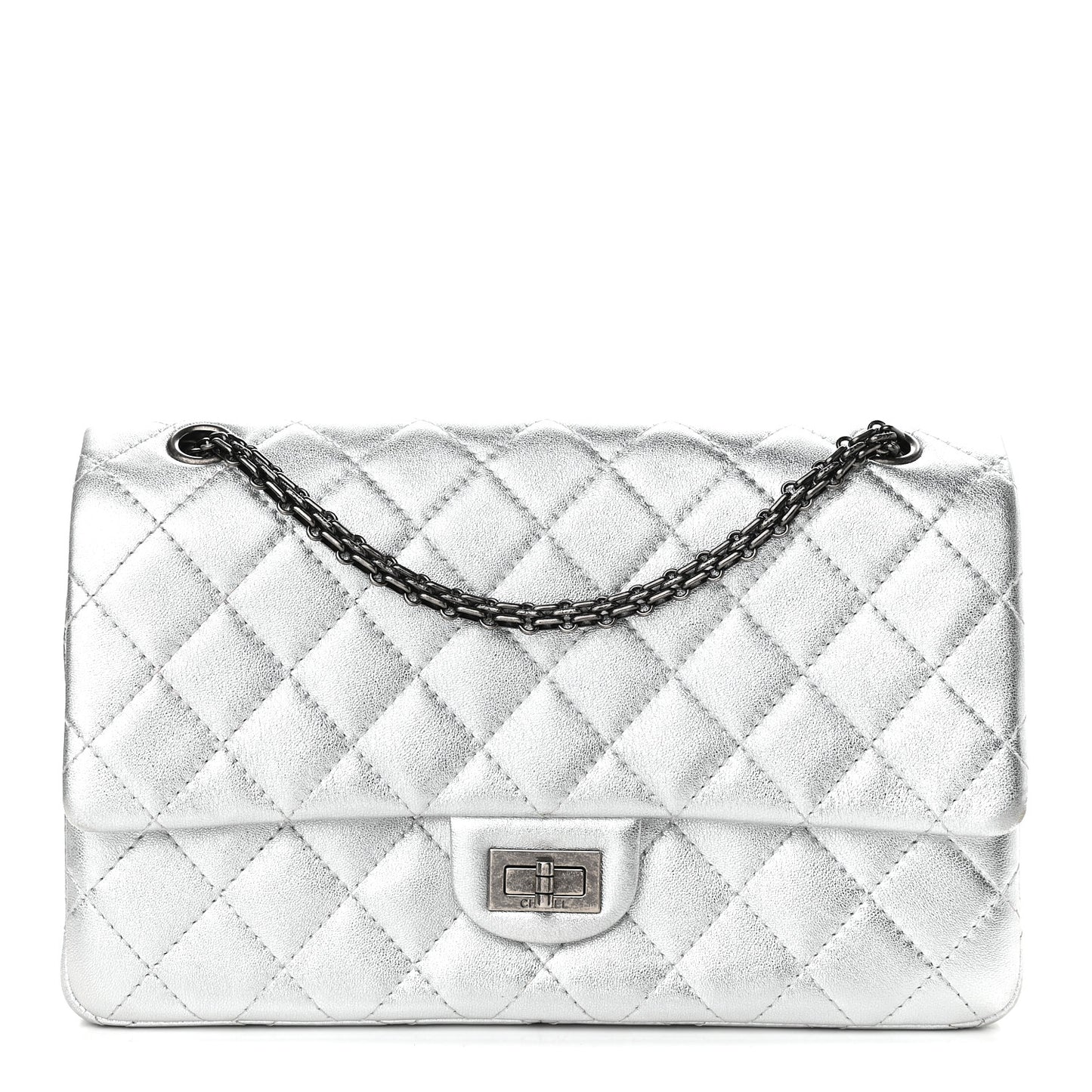 Metallic Lambskin Quilted 2.55 Reissue 226 Flap Silver