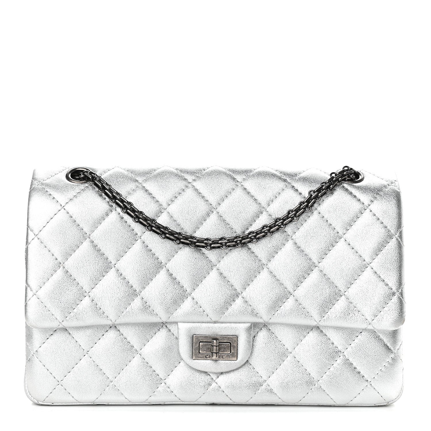Chanel Metallic Lambskin Quilted 2.55 Reissue 226 Flap Silver 1 of 8