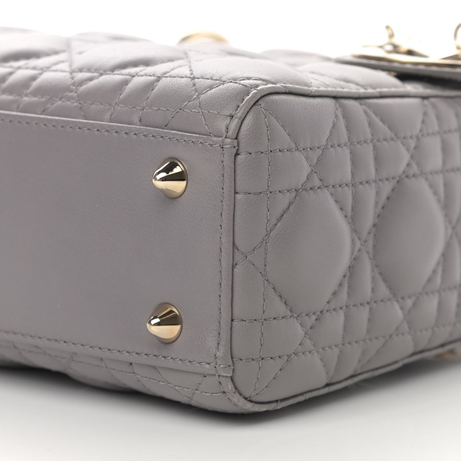 Christian Dior Lambskin Cannage Small Lady Dior Grey 10 of 11