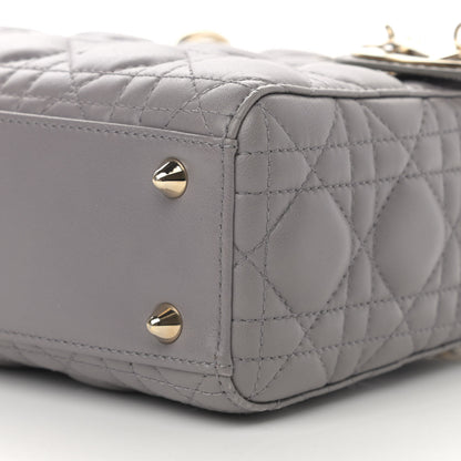 Christian Dior Lambskin Cannage Small Lady Dior Grey 10 of 11