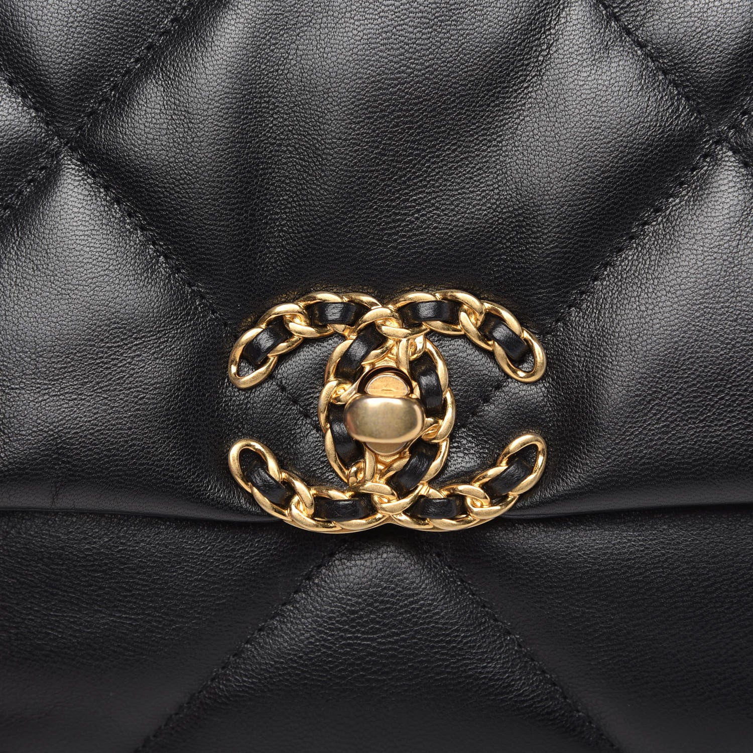Chanel Goatskin Quilted Medium 19 Flap Black 10 of 11