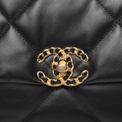 Chanel Goatskin Quilted Medium 19 Flap Black 10 of 11