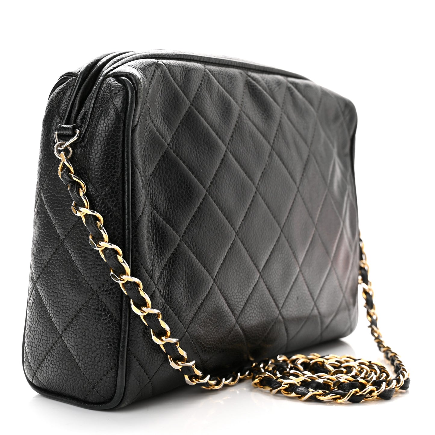 Caviar Quilted Camera Case Black