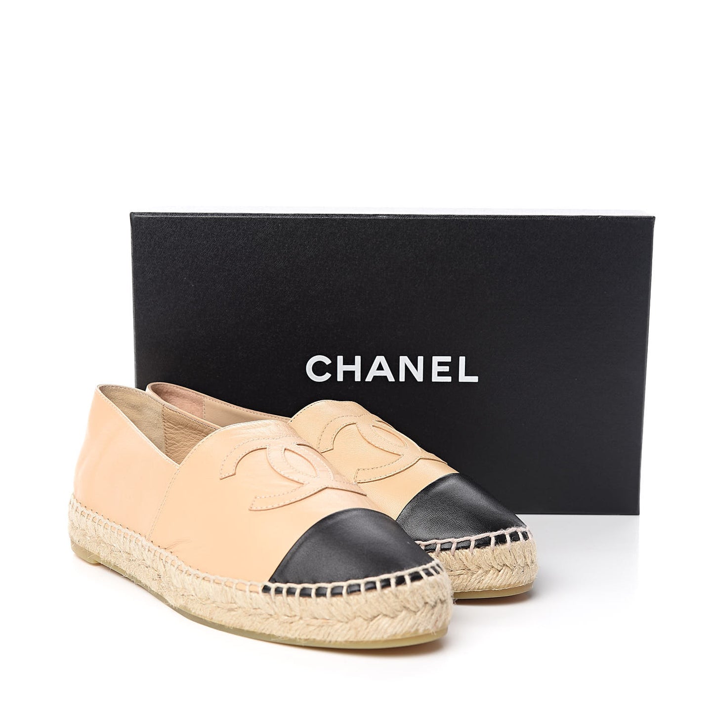 Lambskin CC Espadrilles 39 Beige Black