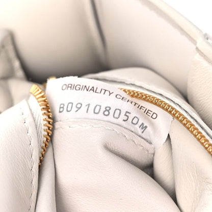 Bottega Veneta Lambskin Maxi Intreccio Padded Chain Cassette Crossbody Bag White 8 of 13
