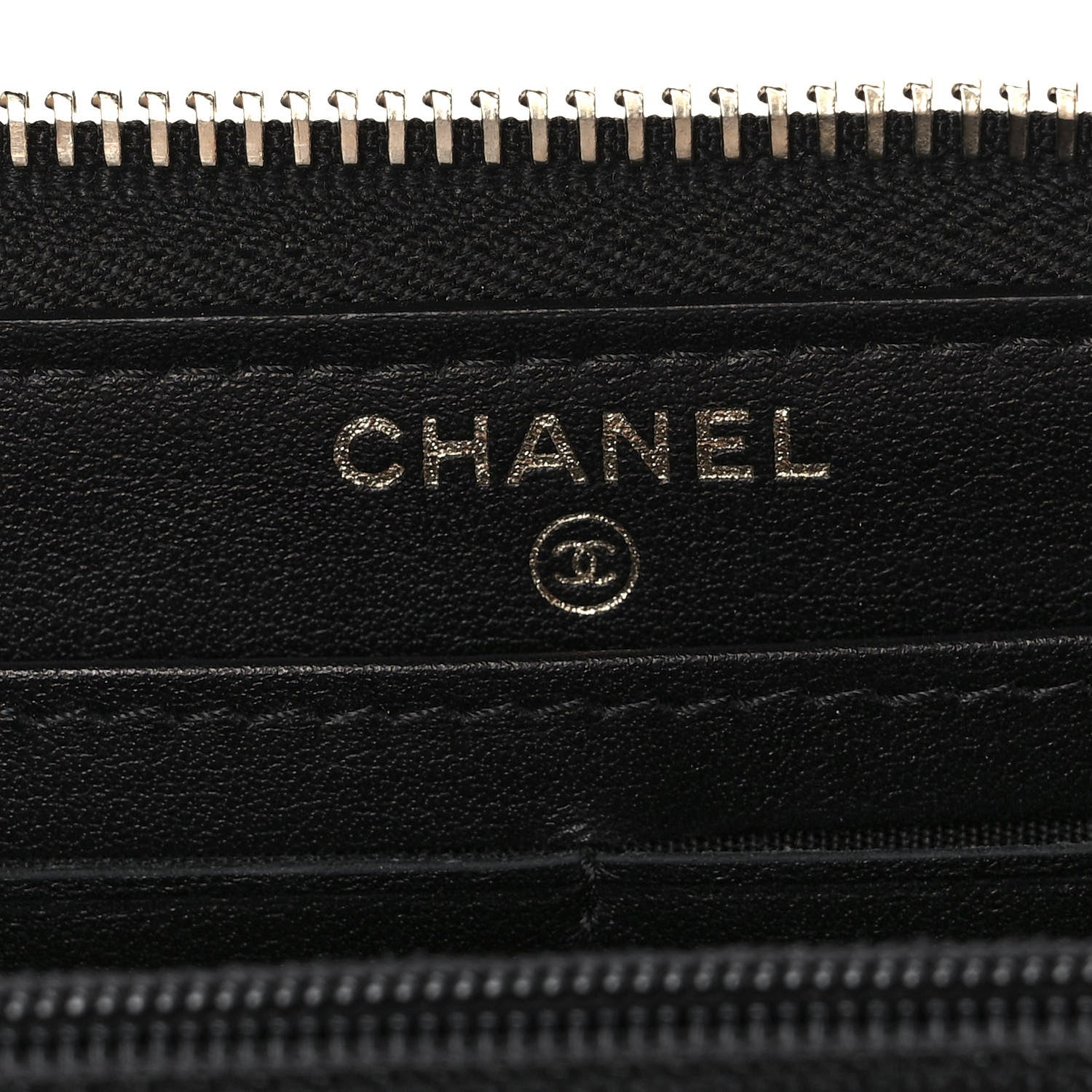 Chanel Shiny Lambskin Studded Rock The Diamond CC Zip Around Wallet Black 7 of 9