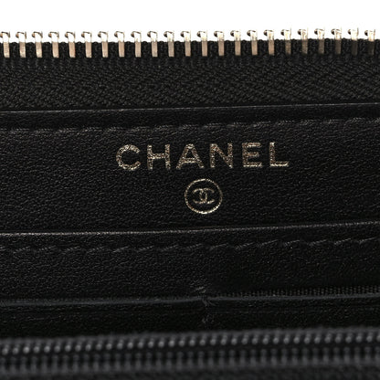 Chanel Shiny Lambskin Studded Rock The Diamond CC Zip Around Wallet Black 7 of 9