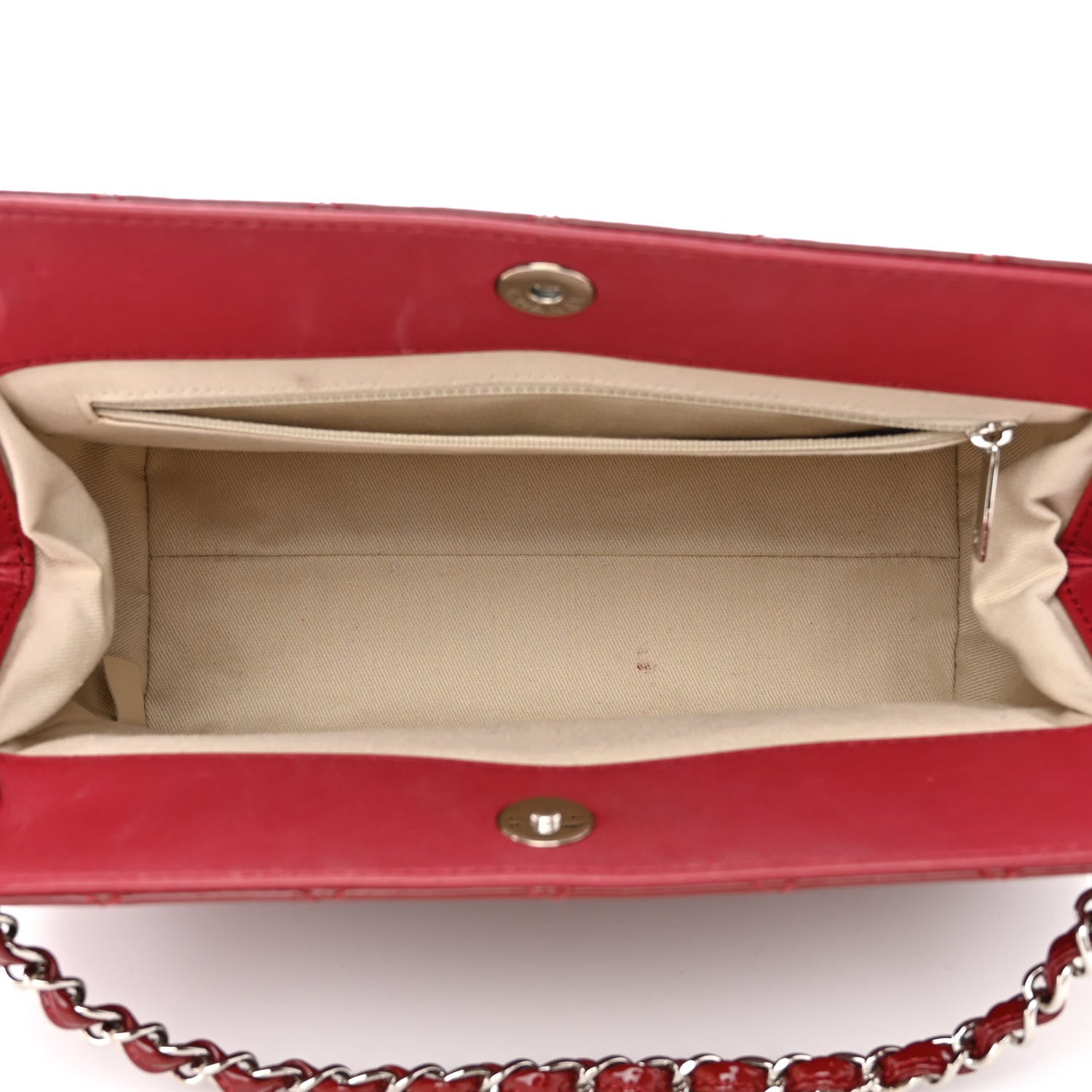 Chanel Patent Quilted Timeless CC Shopping Tote Red 5 of 13