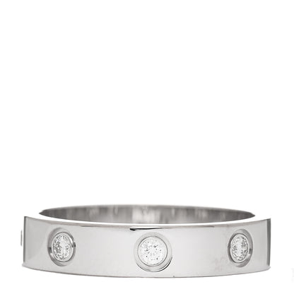 Cartier 18K White Gold 8 Diamond 4mm Wedding Band LOVE Ring 52 6 3 of 4