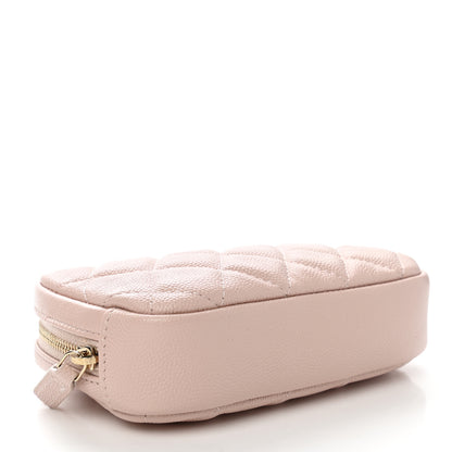 Chanel Caviar Quilted Small Curvy Pouch Cosmetic Case Light Pink 5 of 10