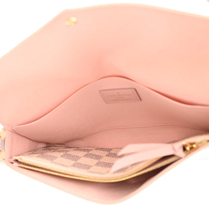 Louis Vuitton Damier Azur Pochette Felicie Chain Wallet Rose Ballerine 5 of 11