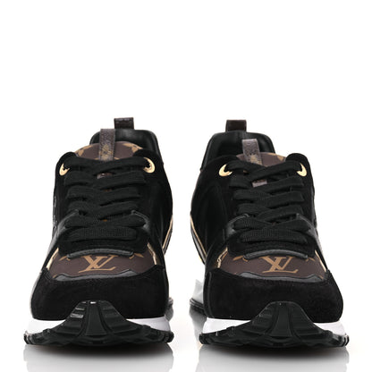 Louis Vuitton Suede Calfskin Recycled Monogram Nylon Run Away Sneakers 38 Black 2 of 11