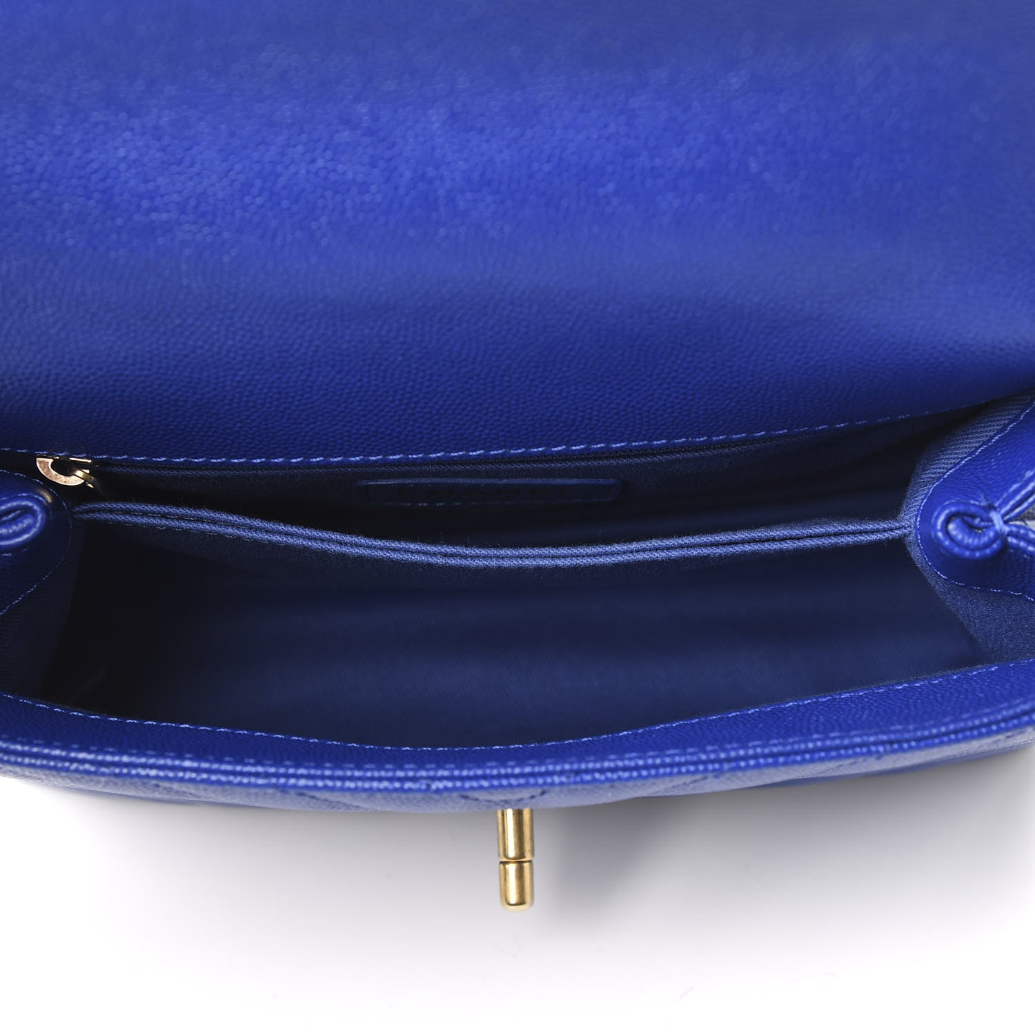 Chanel Caviar Chevron Quilted Mini Coco Handle Flap Blue 6 of 11
