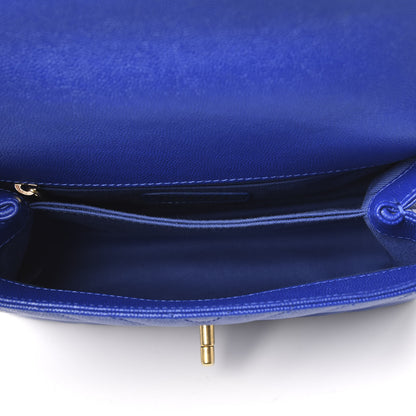 Chanel Caviar Chevron Quilted Mini Coco Handle Flap Blue 6 of 11