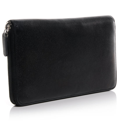 Chanel Caviar Sevruga Large Zip Around Wallet Black 3 of 9