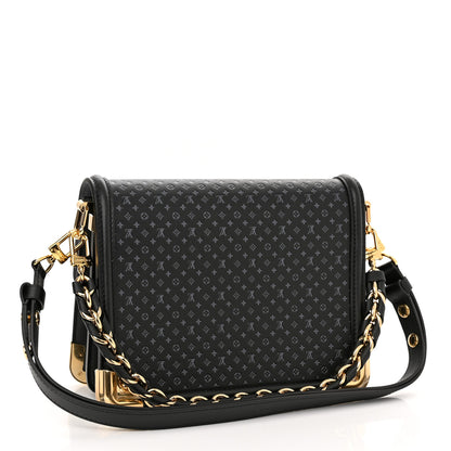 Louis Vuitton Calfskin Nanogram Embossed Dauphine MM Black 3 of 10