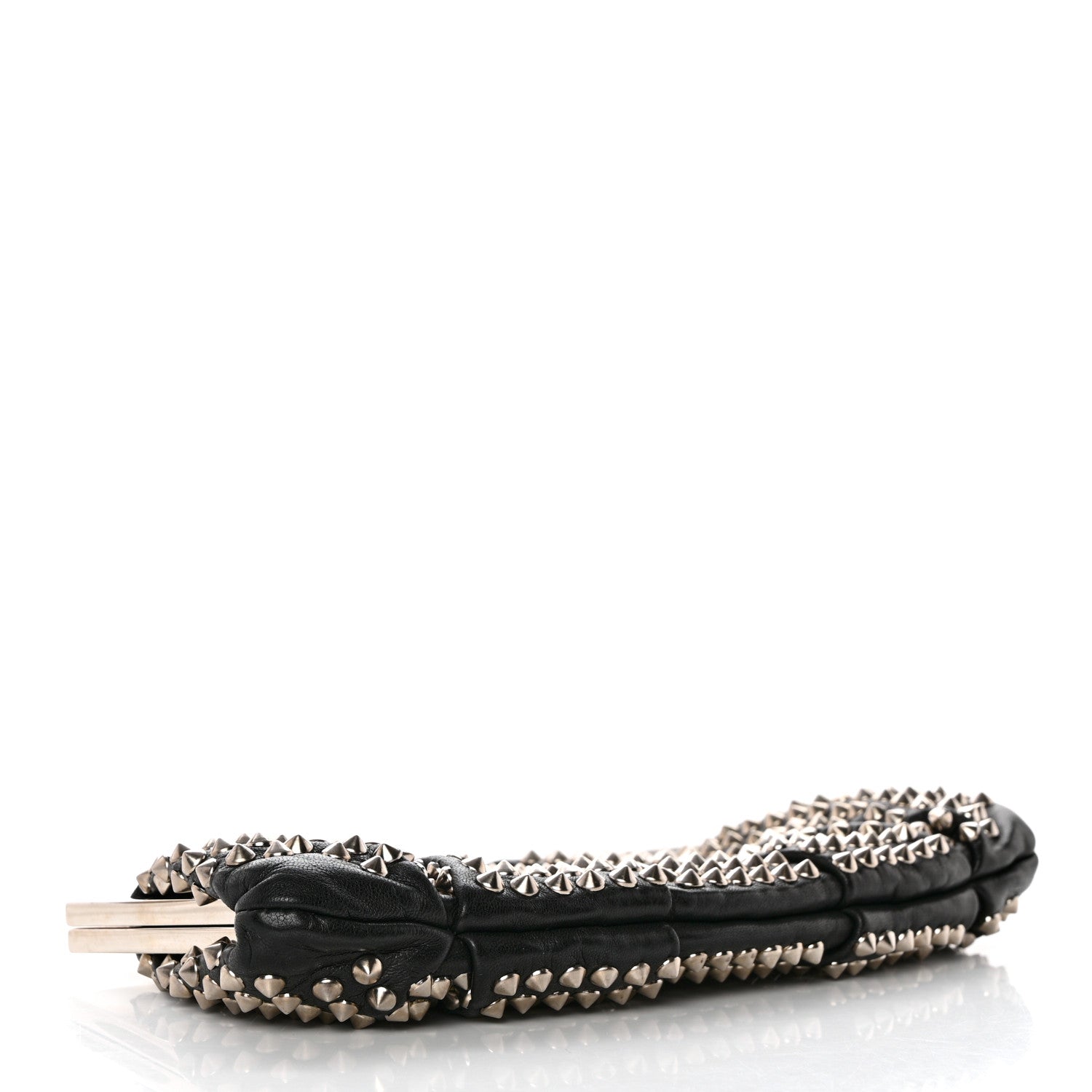 Christian Louboutin Calfskin Studded Clutch Black 4 of 8