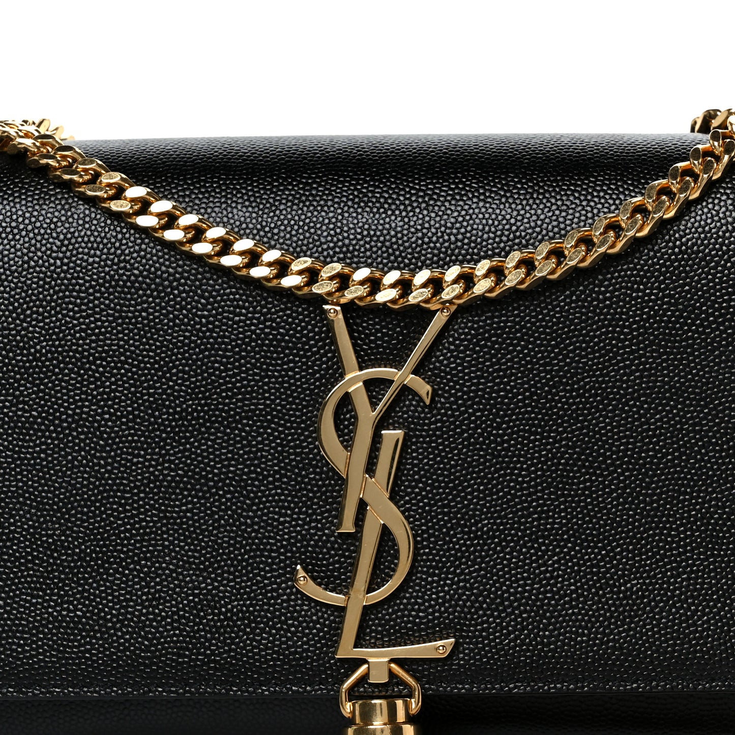 Calfskin Small Classic Monogram Kate Tassel Satchel Black