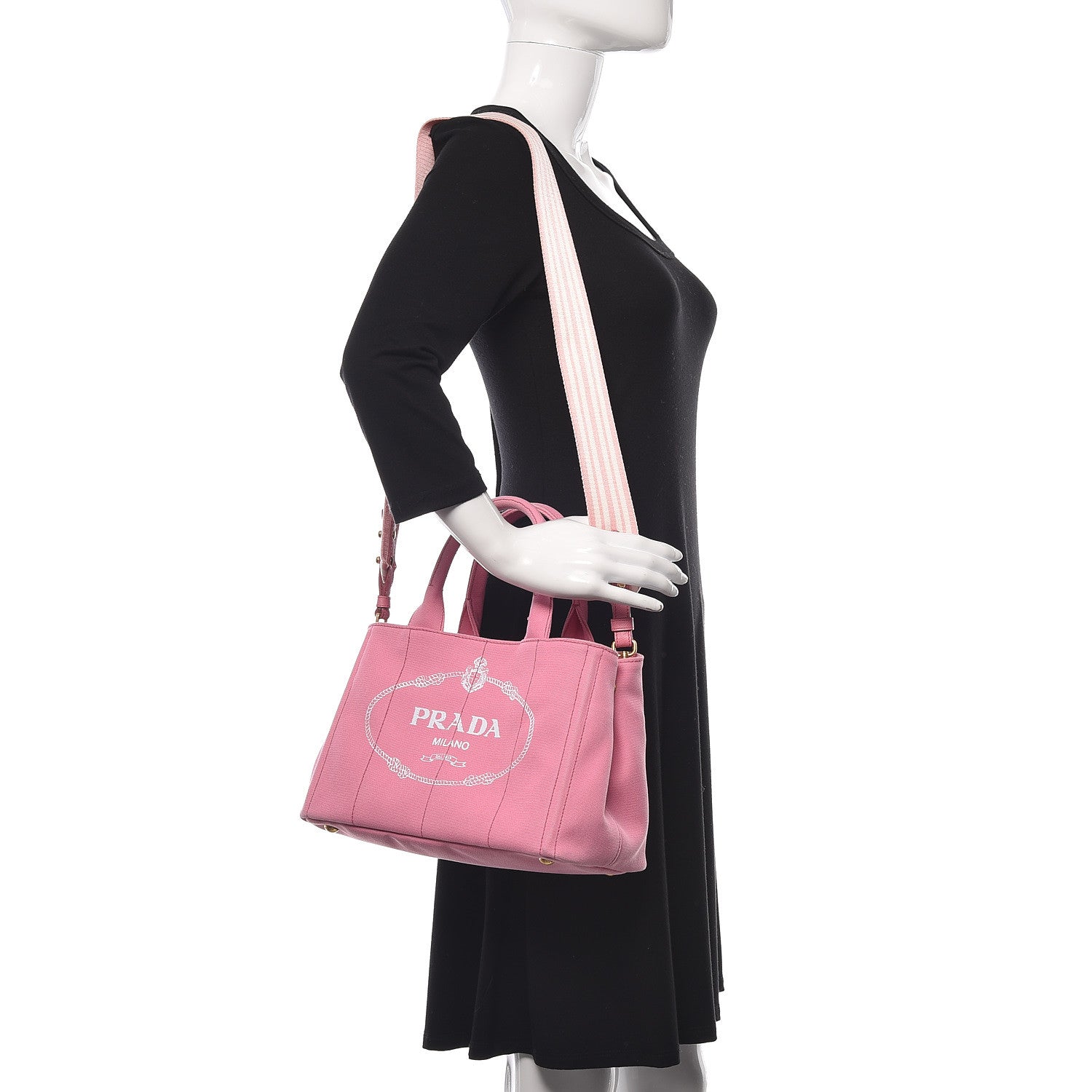Prada Canapa Small Logo Tote Geranio White 2 of 8