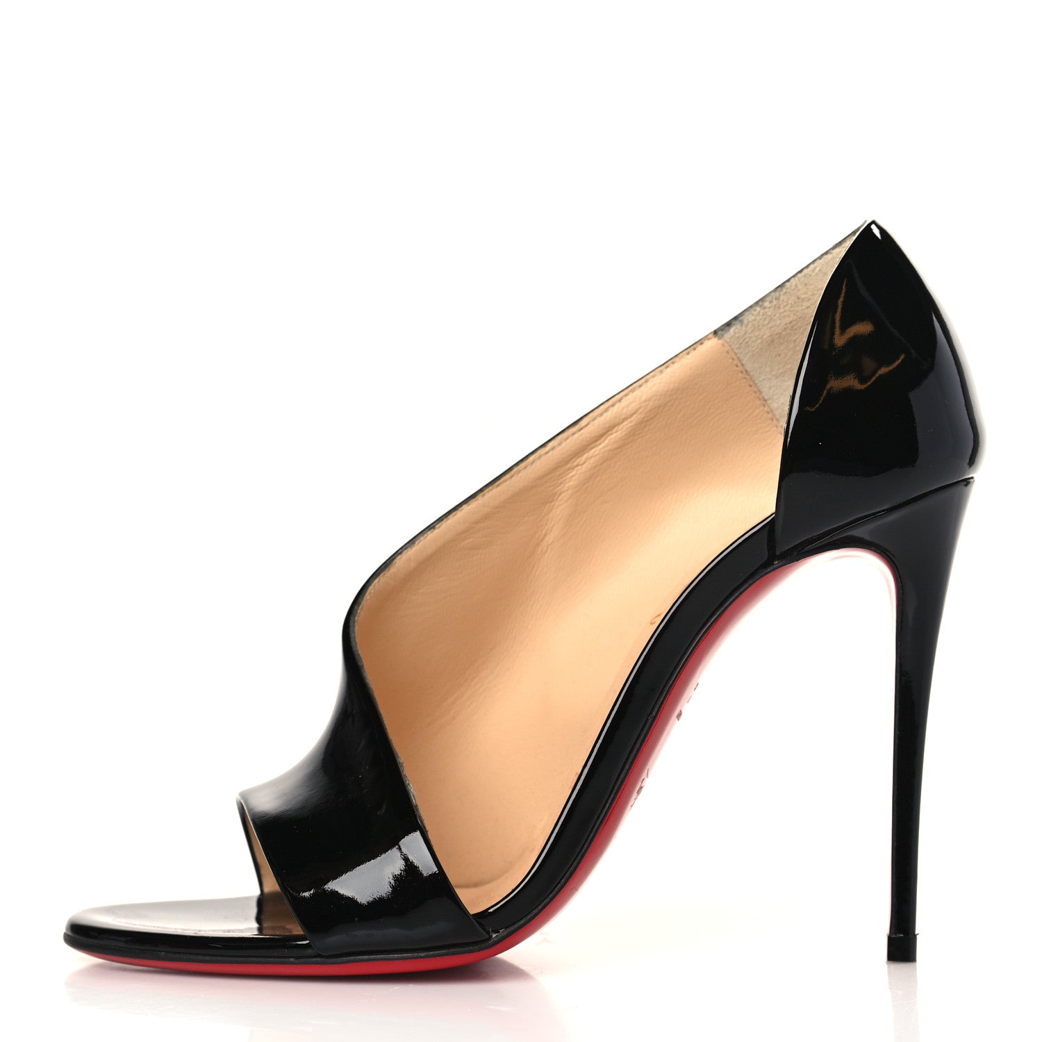 Christian Louboutin Patent Phoebe Asymmetric 100 Pumps 36.5 Black 1 of 9