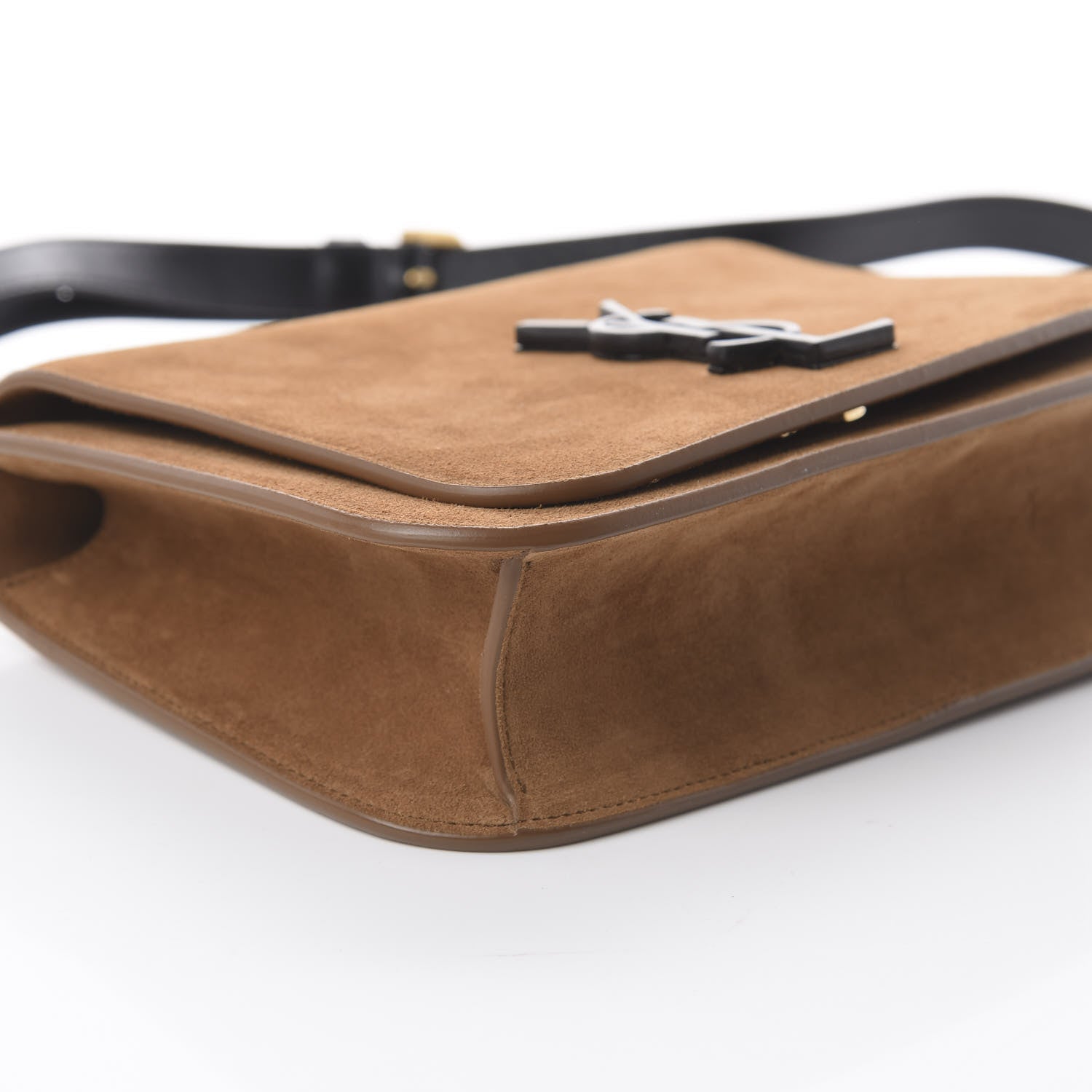 Saint Laurent Suede Monogram Small Spontini Saddle Bag Brown 5 of 8