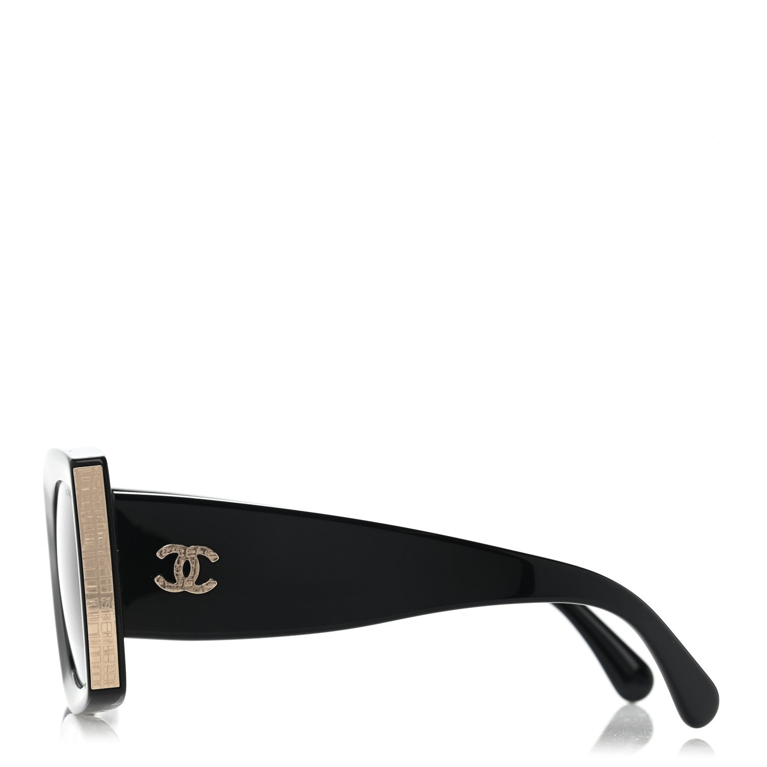 Chanel Acetate Rectangle Sunglasses 5435 Black 3 of 9