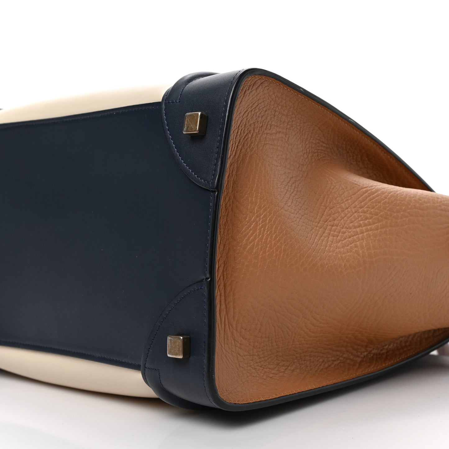 Elephant Calfskin Mini Tri-Color Luggage Brown