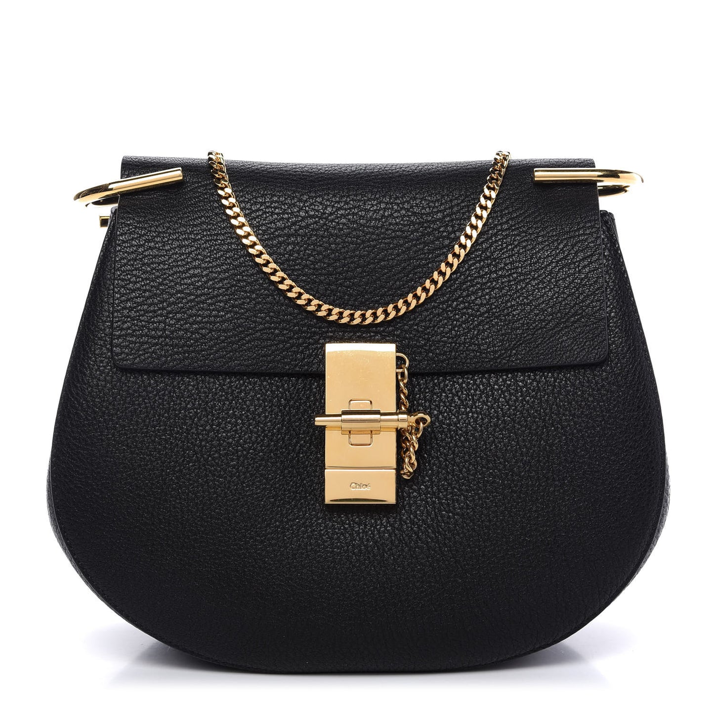 Grained Lambskin Drew Shoulder Bag Black