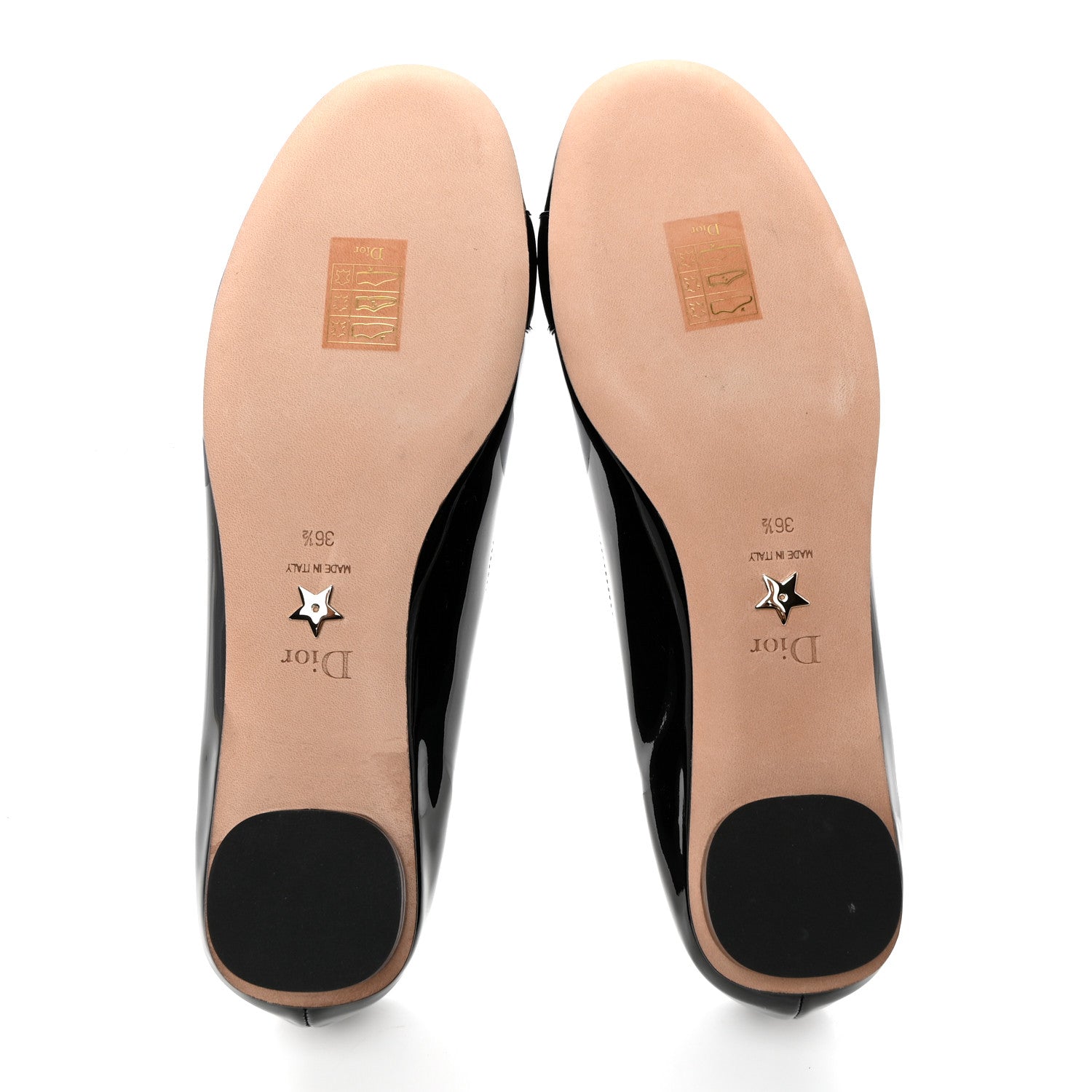 Christian Dior Patent Calfskin C'est Dior Ballet Flats 36.5 Black 5 of 9