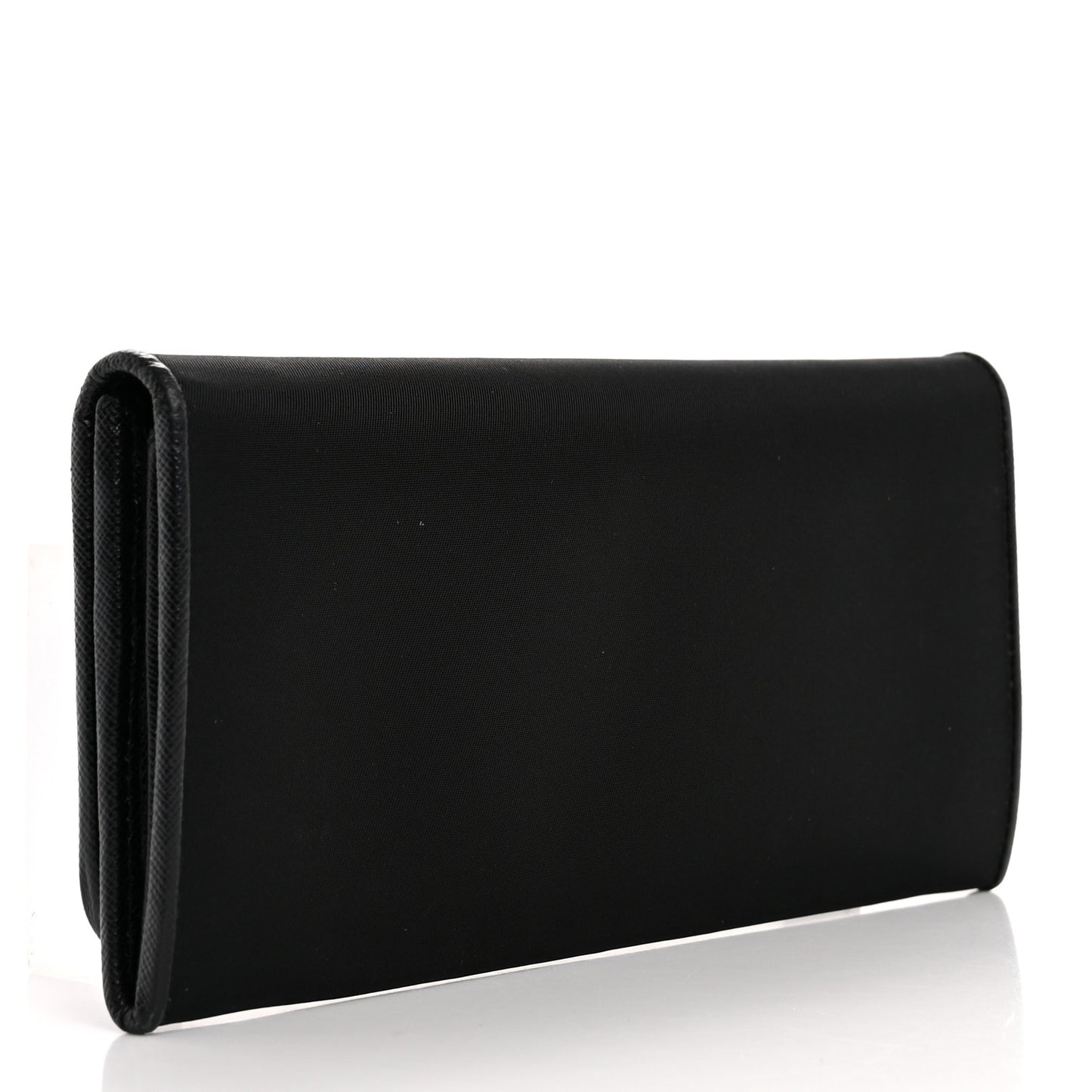 Tessuto Nylon Triangle Continental Flap Wallet Black