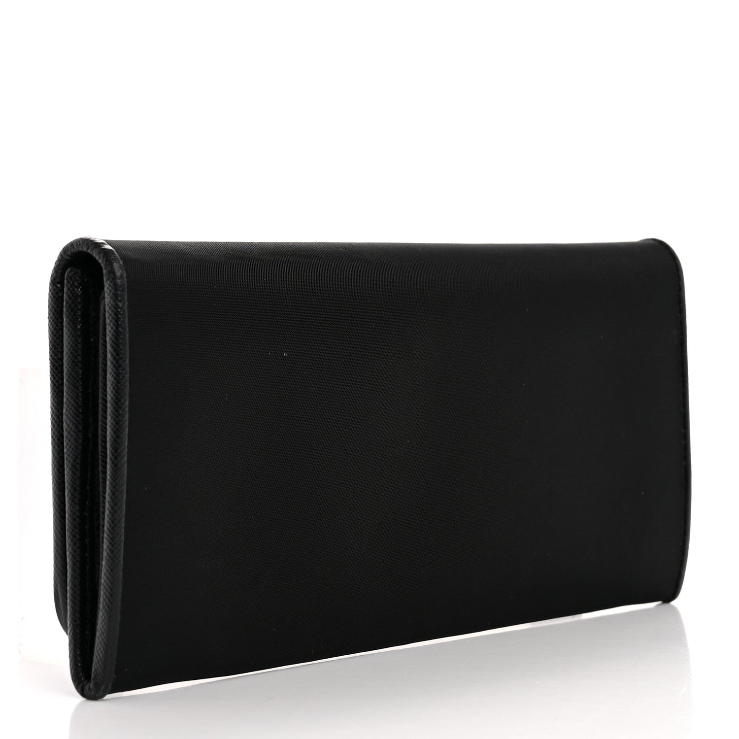 Prada Tessuto Nylon Triangle Continental Flap Wallet Black 3 of 13