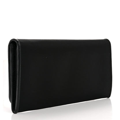 Prada Tessuto Nylon Triangle Continental Flap Wallet Black 3 of 13