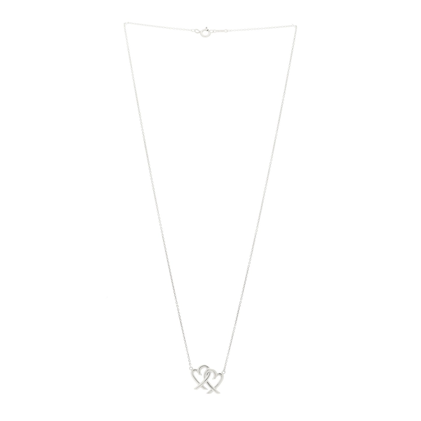 Sterling Silver Paloma Picasso Double Loving Heart Pendant Necklace