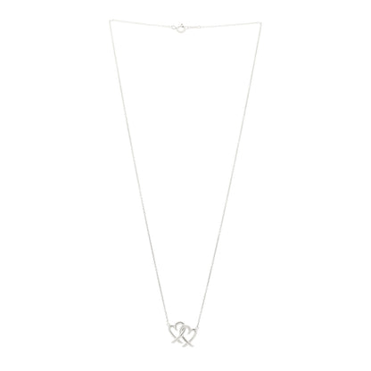Tiffany Sterling Silver Paloma Picasso Double Loving Heart Pendant Necklace 3 of 5