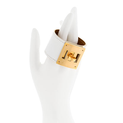 Hermes Epsom Kelly Dog Bracelet T2 White 2 of 6