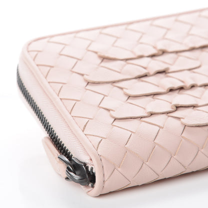 Bottega Veneta Nappa Intrecciato Zip Around Wallet Petal Pink 8 of 9