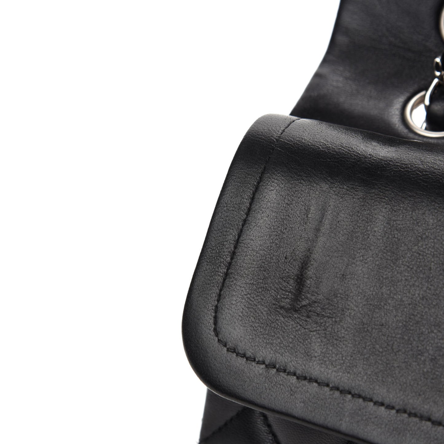 Lambskin Quilted Medium Double Flap Black