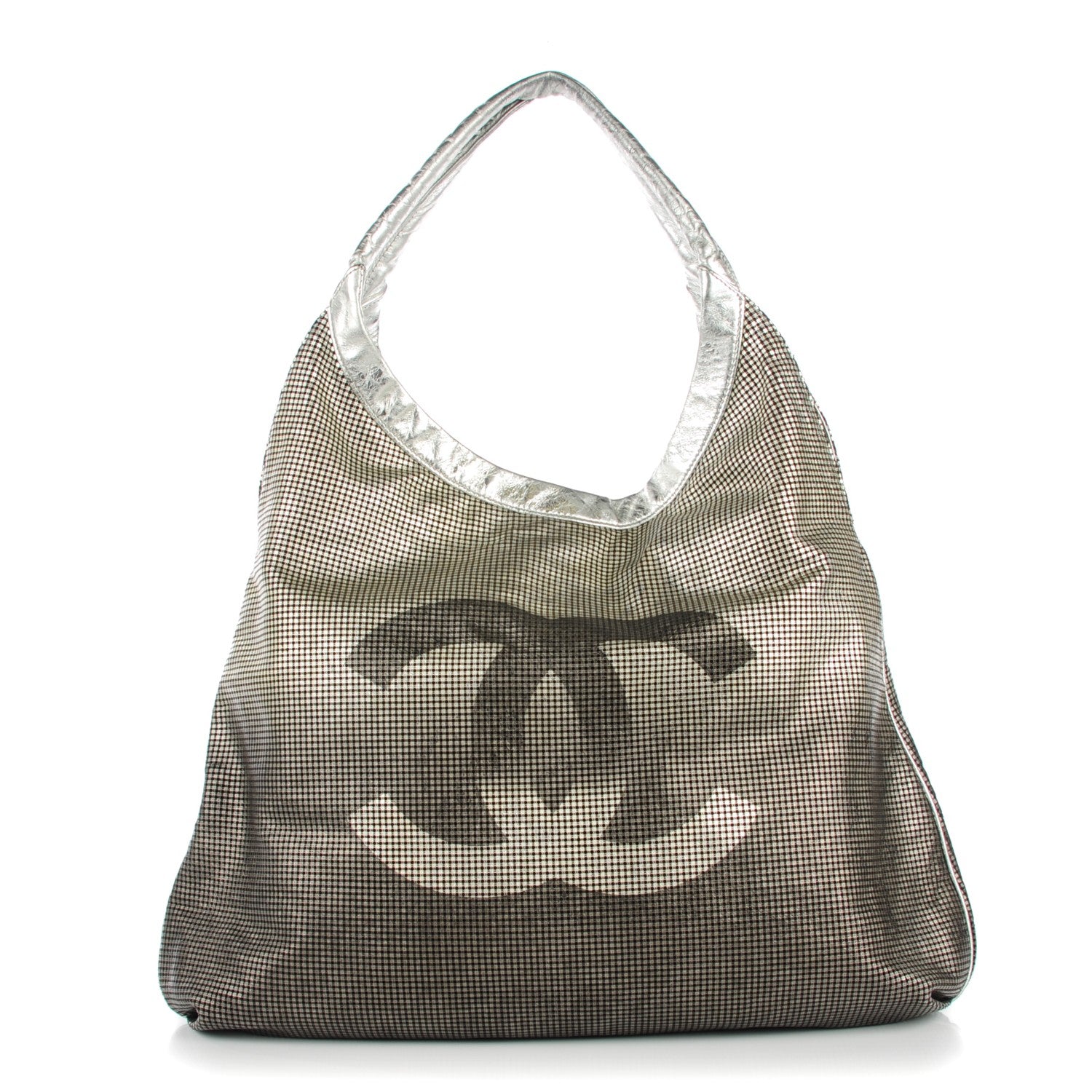 Chanel Metallic Perforated Lambskin Hollywood Hobo Silver 1 of 7