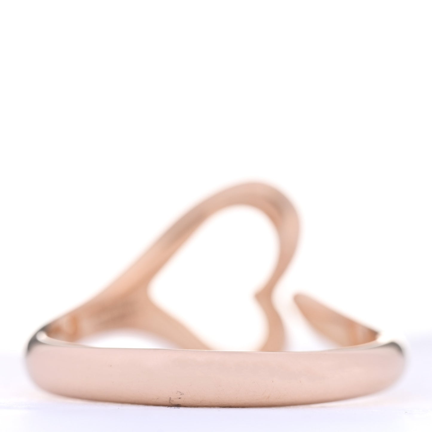 18K Rose Gold Small Elsa Peretti Open Heart Ring 53 6.5