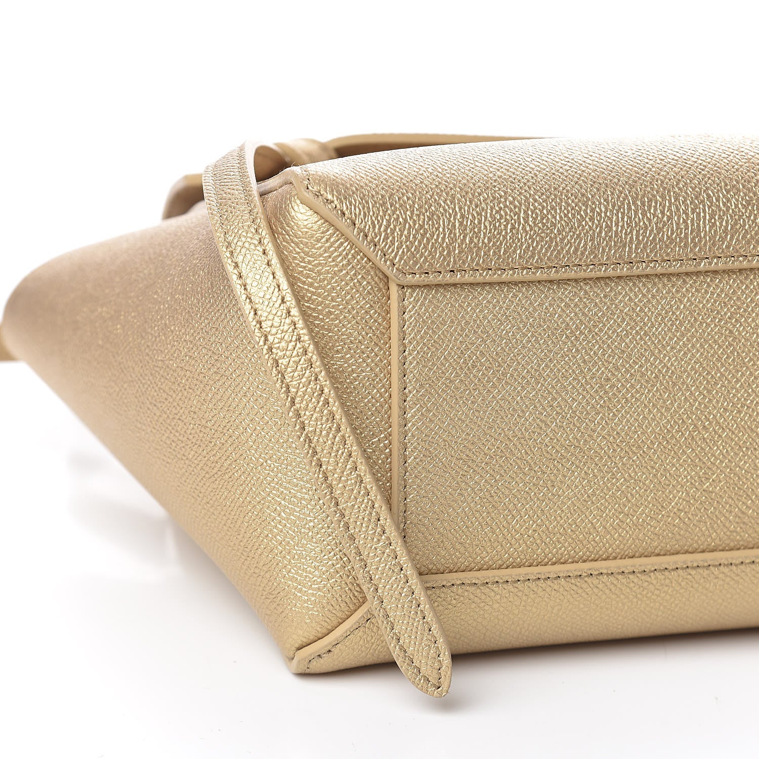 Celine Laminated Calfskin Nano Belt Bag Gold 8 of 10