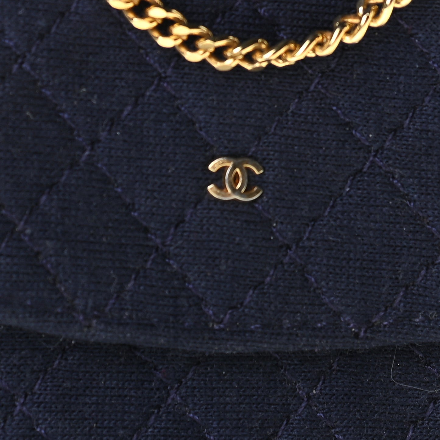 Jersey Quilted Micro Flap Bag Navy