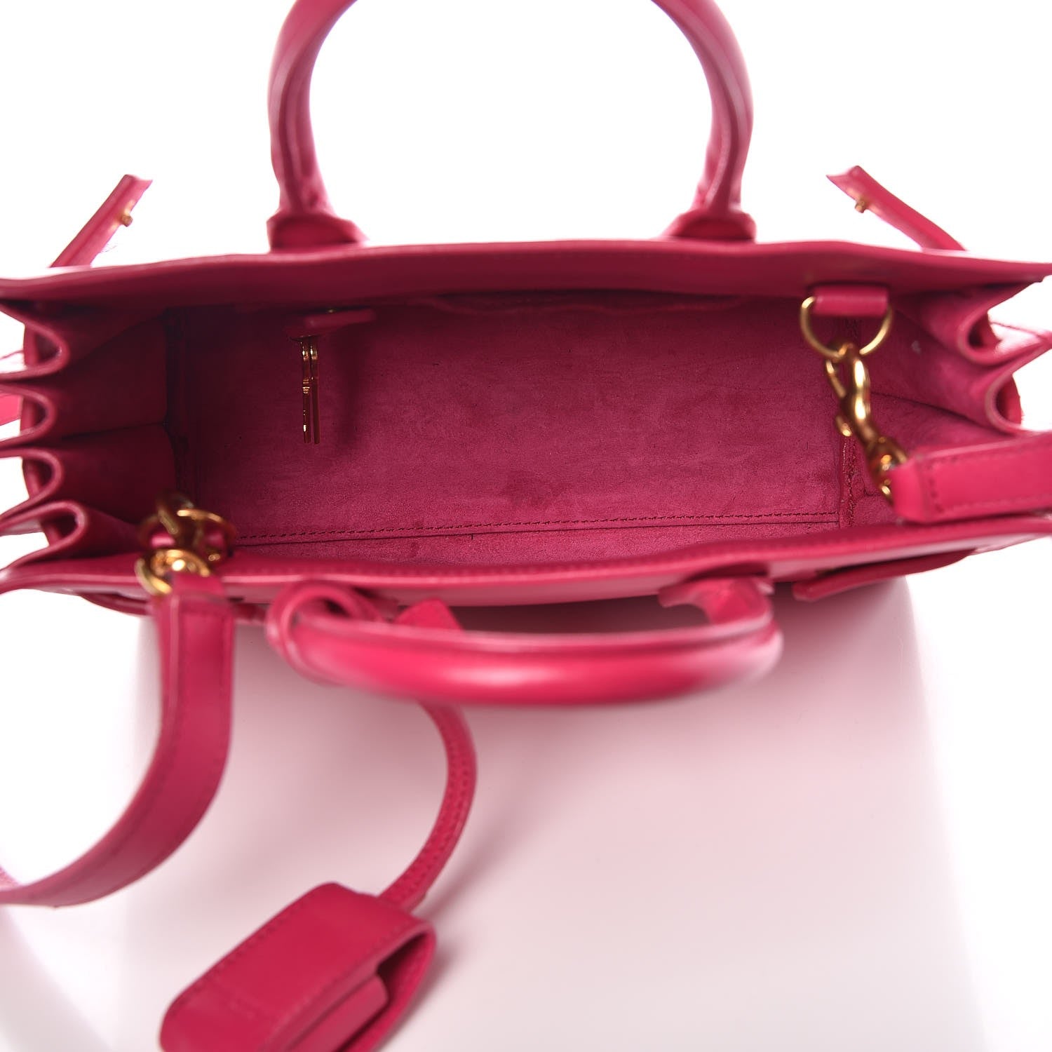 Saint Laurent Calfskin Nano Sac De Jour Lipstick Fuchsia 6 of 15