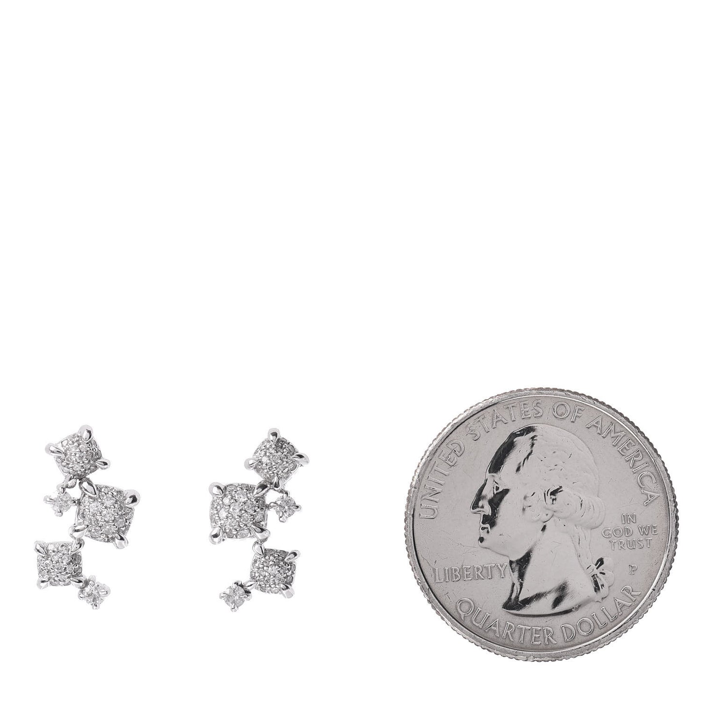 18K White Gold Diamond Precious Chatelaine Climber Earrings