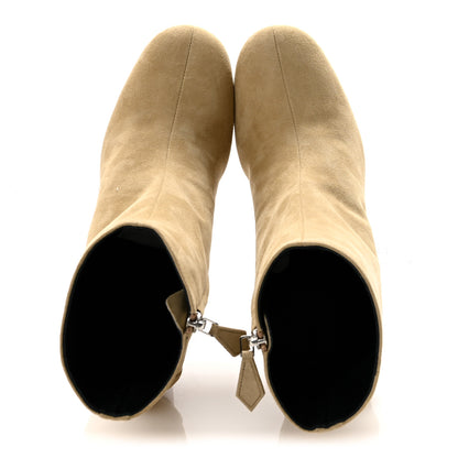 Hermes Suede Goatskin Licol 70 Ankle Boots 38.5 Beige Lin 2 of 10