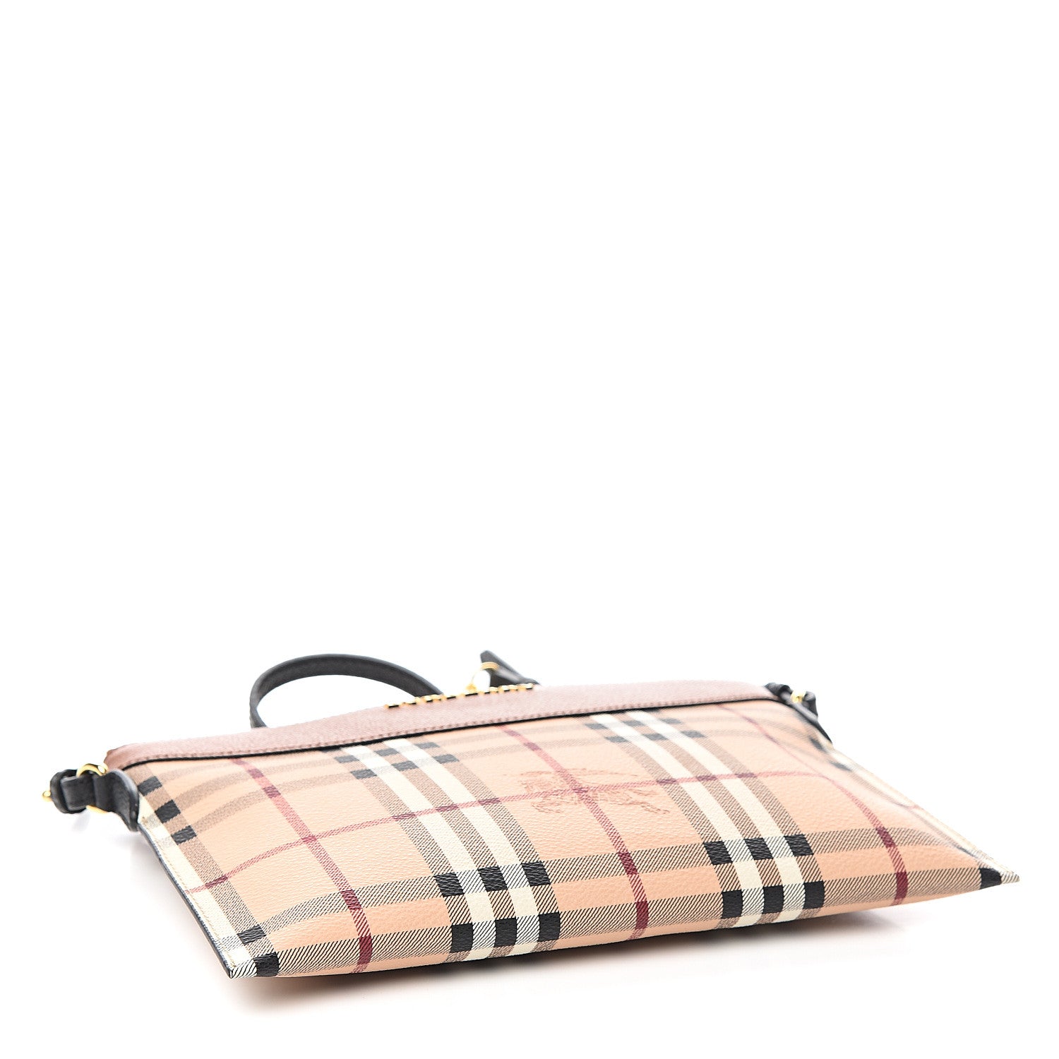 Burberry Haymarket Check Peyton Crossbody Clutch Bag Toffee 3 of 8